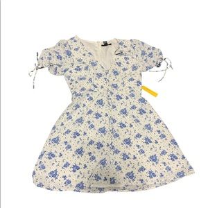 NWT Blue and white summer baby doll dress
